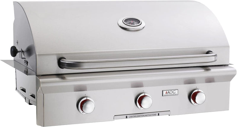 AOG T-Series 36-Inch 3-Burner Built-In Natural Gas Grill - 36NBT-00SP | Premium Stainless Steel Outdoor Grill