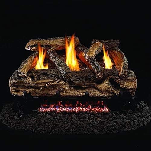 Real Fyre Peterson 24-inch Split Oak Log Set with Vent-Free Natural Gas G9 Burner