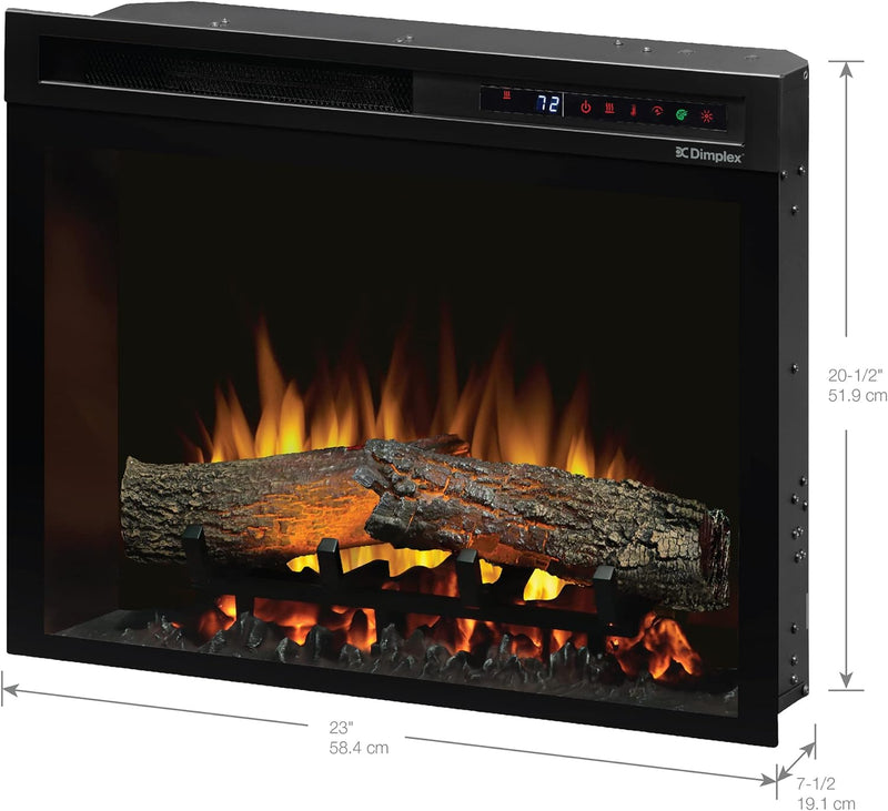 Dimplex 23 Inch Built-in Electric Fireplace - Multi-Fire XHD Firebox with Logs and Realistic Multi-Color Flames | XHD23L