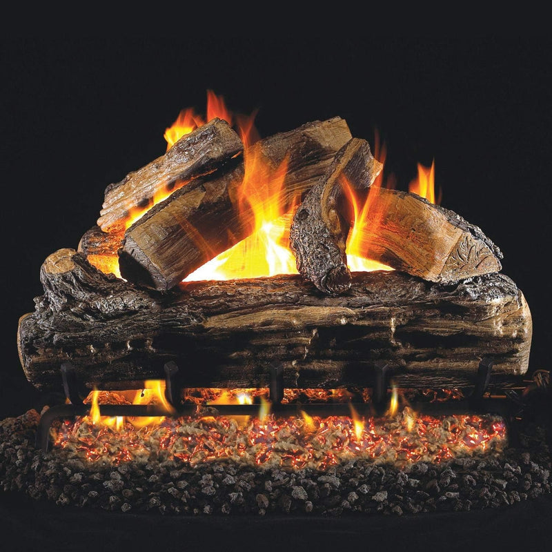 Real Fyre Peterson 24-Inch Split Oak Gas Log Set with Vented Natural Gas G45 Burner
