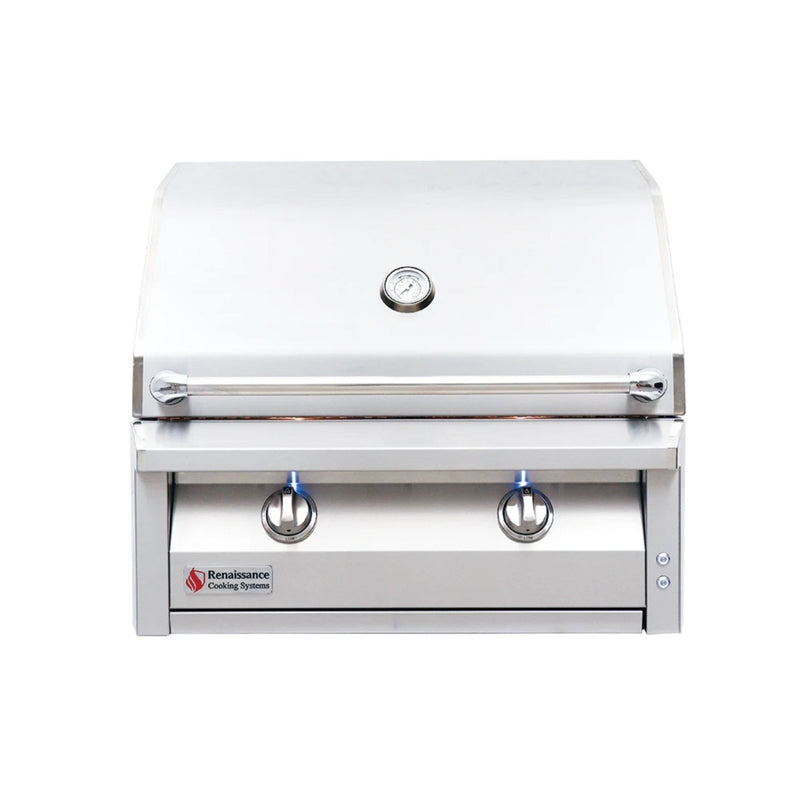 Premium 30" Natural Gas Stainless Built-In Grill, 304 Stainless Steel