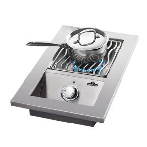 Napoleon Built-In 500 Series Inline Single Range Drop-In Burner With Stainless Steel Cover, Natural Gas, Stainless Steel, 10-Inch Drop-In Burner - BI10RTNSS