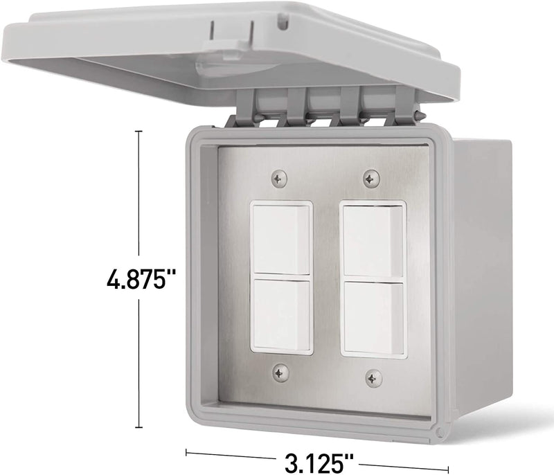 Infratech Dual Duplex Stack Switch, Surface Mount Control With Weatherproof Cover - 14-4325