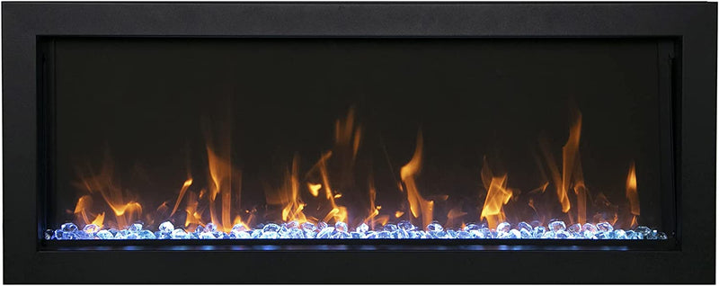 Amantii BI-40-XTRASLIM Panorama 40-Inch Extra Slim Built-in Electric Fireplace, Black Steel