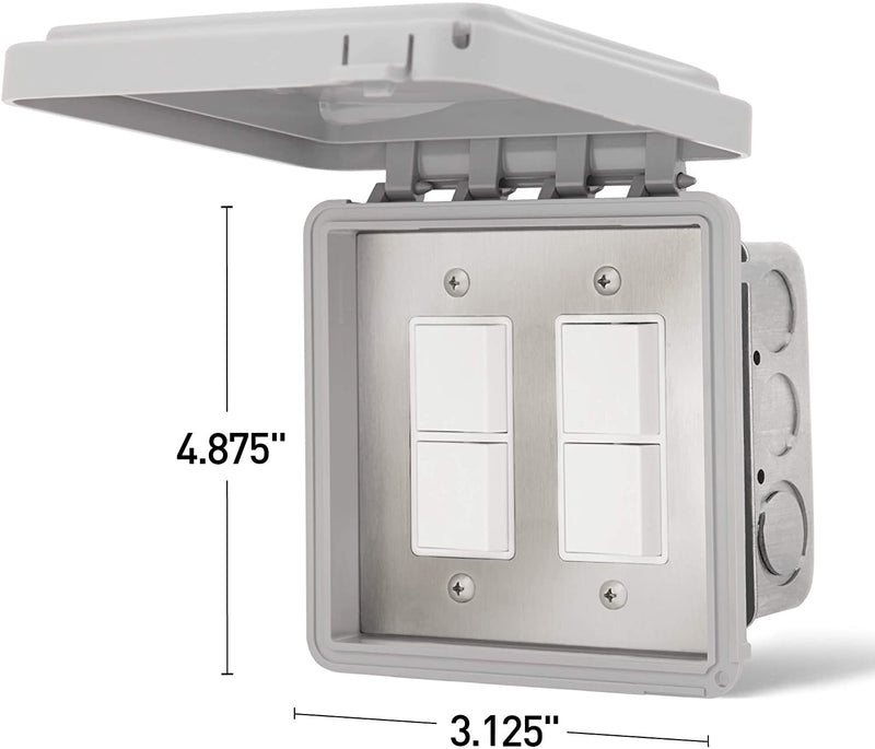 Infratech Duplex Stack Switch Dual Flush Mount Controller with Weatherproof Cover - 14-4315