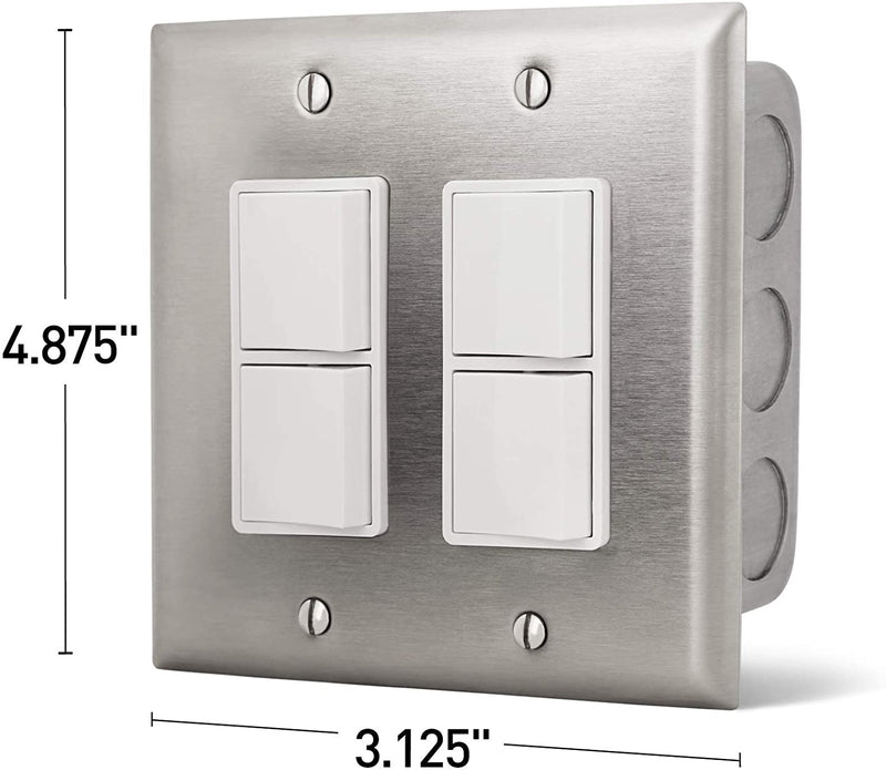 Infratech Dual Duplex Stack Switch, In-Wall Control for Indoor Use - 14-4305