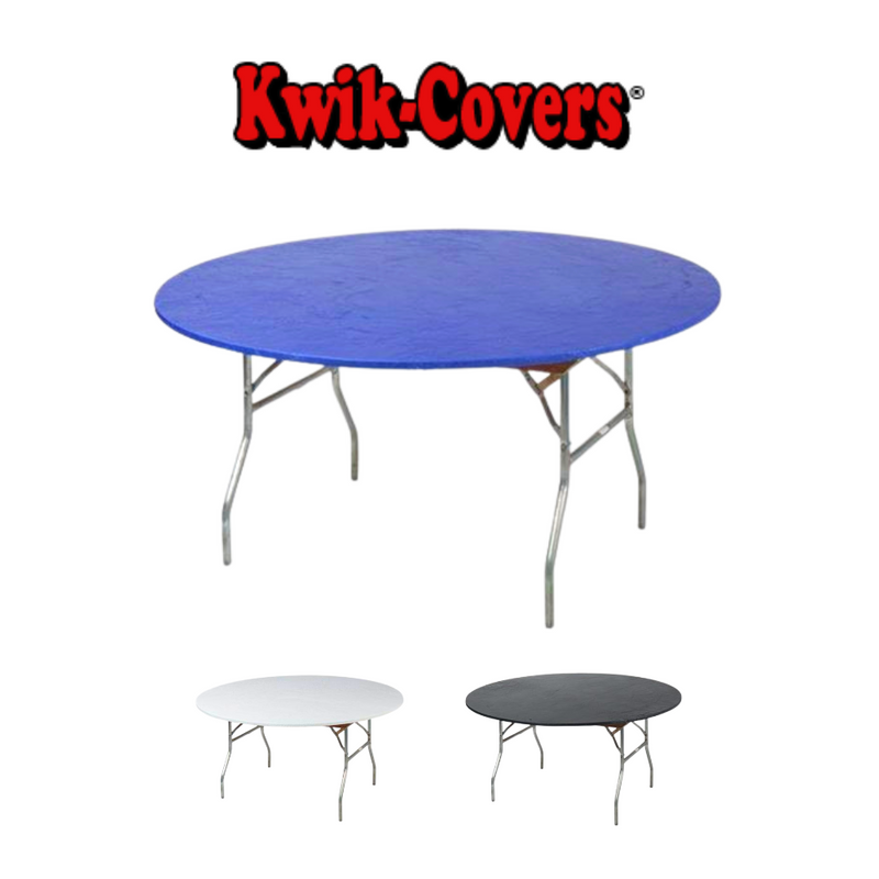 Kwik Covers, Kwik-Covers, round table cover, 72 inch table covers, white table covers, blue table covers, black table covers, reusable table covers