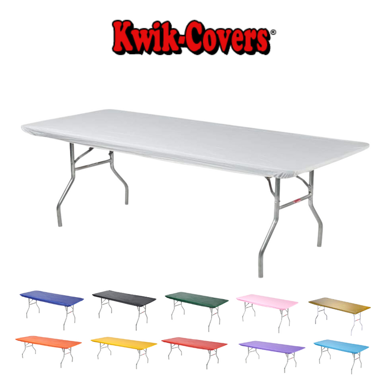 Kwik Covers, Kwik-Covers, red table covers, blue table covers, white table covers, black table covers, hunter green table covers, pink table covers, metallic gold table covers, orange table covers, yellow table covers, purple table covers, light blue table covers, table covers, reusable table covers, 6 ft table covers, 6 foot table covers, table covers for 6 foot table, rectangular table covers, 72 inch table covers, table covers fro 72 inch table